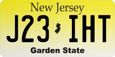 NJ license plate J23IHT