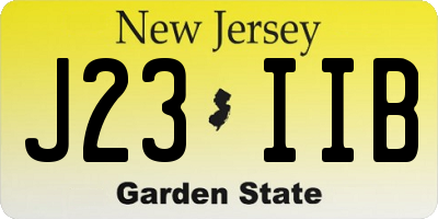 NJ license plate J23IIB