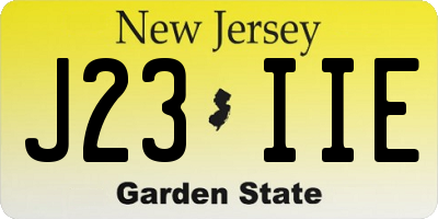 NJ license plate J23IIE