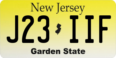 NJ license plate J23IIF