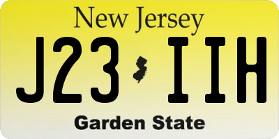 NJ license plate J23IIH