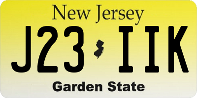 NJ license plate J23IIK