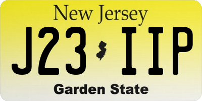 NJ license plate J23IIP