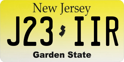 NJ license plate J23IIR