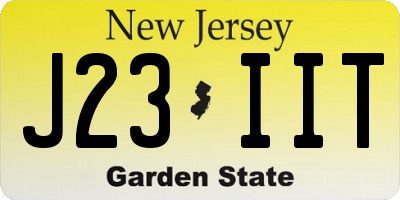 NJ license plate J23IIT