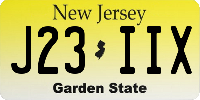 NJ license plate J23IIX