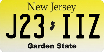 NJ license plate J23IIZ