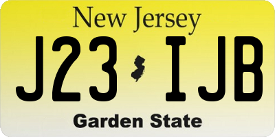 NJ license plate J23IJB