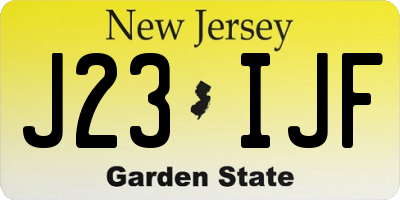 NJ license plate J23IJF