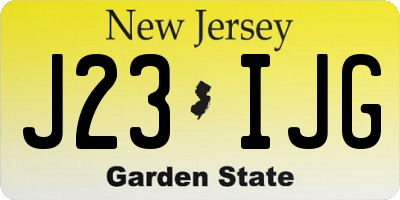 NJ license plate J23IJG