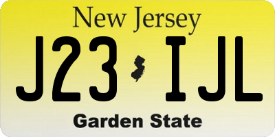 NJ license plate J23IJL