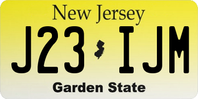 NJ license plate J23IJM
