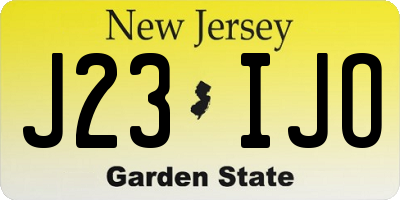 NJ license plate J23IJO