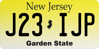 NJ license plate J23IJP