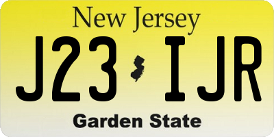 NJ license plate J23IJR