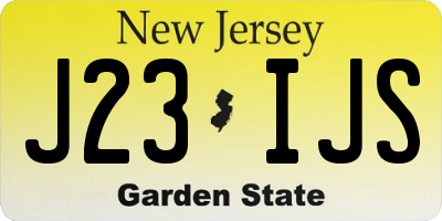 NJ license plate J23IJS