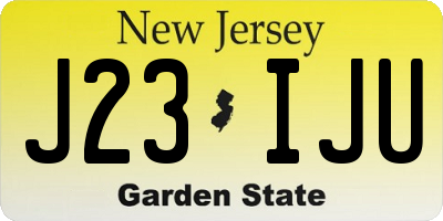NJ license plate J23IJU
