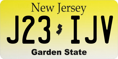 NJ license plate J23IJV