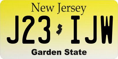 NJ license plate J23IJW