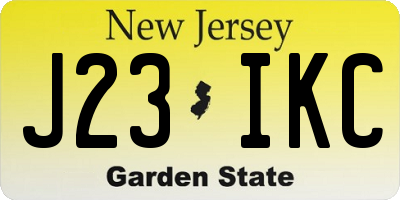 NJ license plate J23IKC