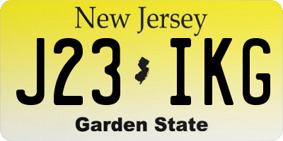 NJ license plate J23IKG