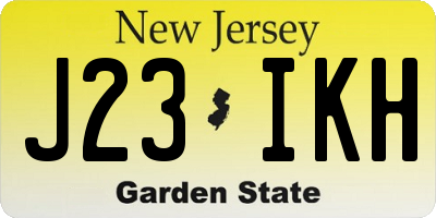NJ license plate J23IKH