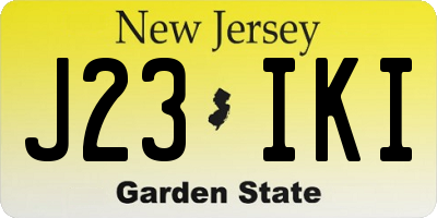 NJ license plate J23IKI