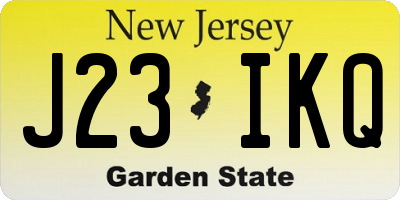 NJ license plate J23IKQ