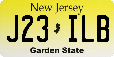 NJ license plate J23ILB