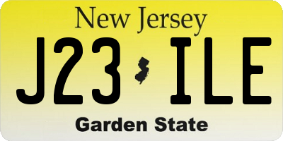 NJ license plate J23ILE