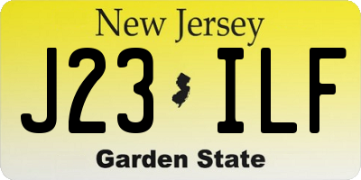 NJ license plate J23ILF