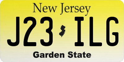 NJ license plate J23ILG