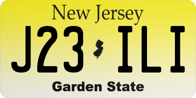 NJ license plate J23ILI