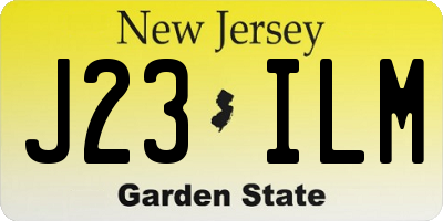 NJ license plate J23ILM