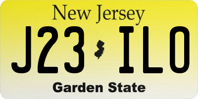 NJ license plate J23ILO