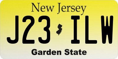 NJ license plate J23ILW