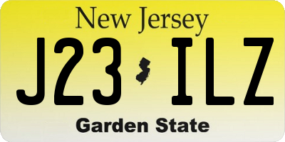 NJ license plate J23ILZ