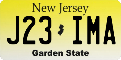 NJ license plate J23IMA
