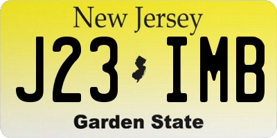 NJ license plate J23IMB