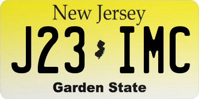 NJ license plate J23IMC