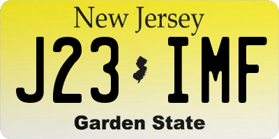 NJ license plate J23IMF