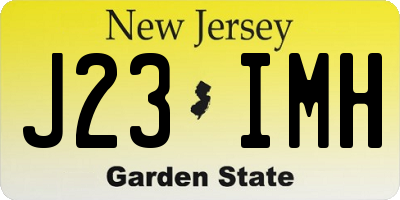 NJ license plate J23IMH