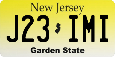 NJ license plate J23IMI