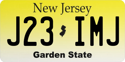 NJ license plate J23IMJ