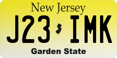 NJ license plate J23IMK