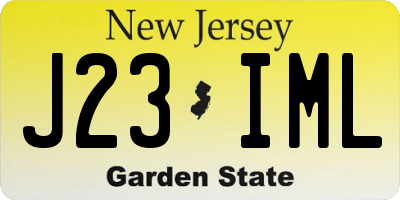 NJ license plate J23IML