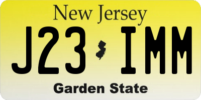 NJ license plate J23IMM