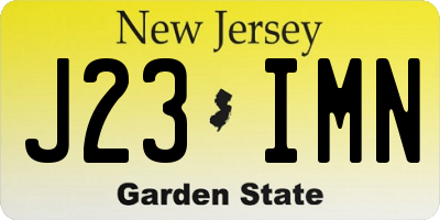 NJ license plate J23IMN