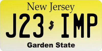 NJ license plate J23IMP