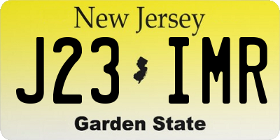 NJ license plate J23IMR